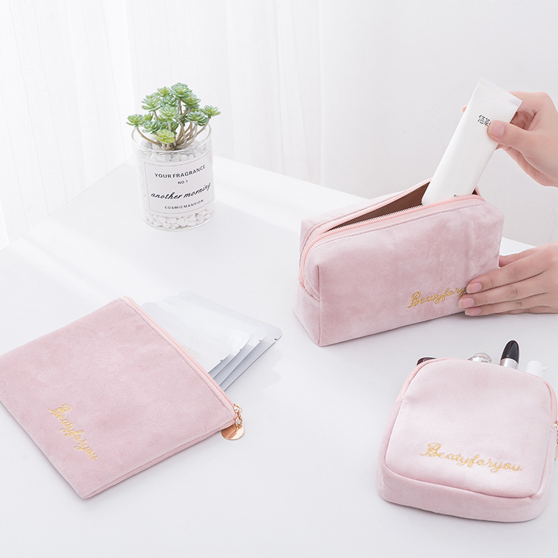 flocking 4pcs cosmetic bag
