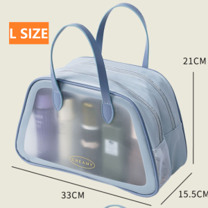 clear beach bag blue
