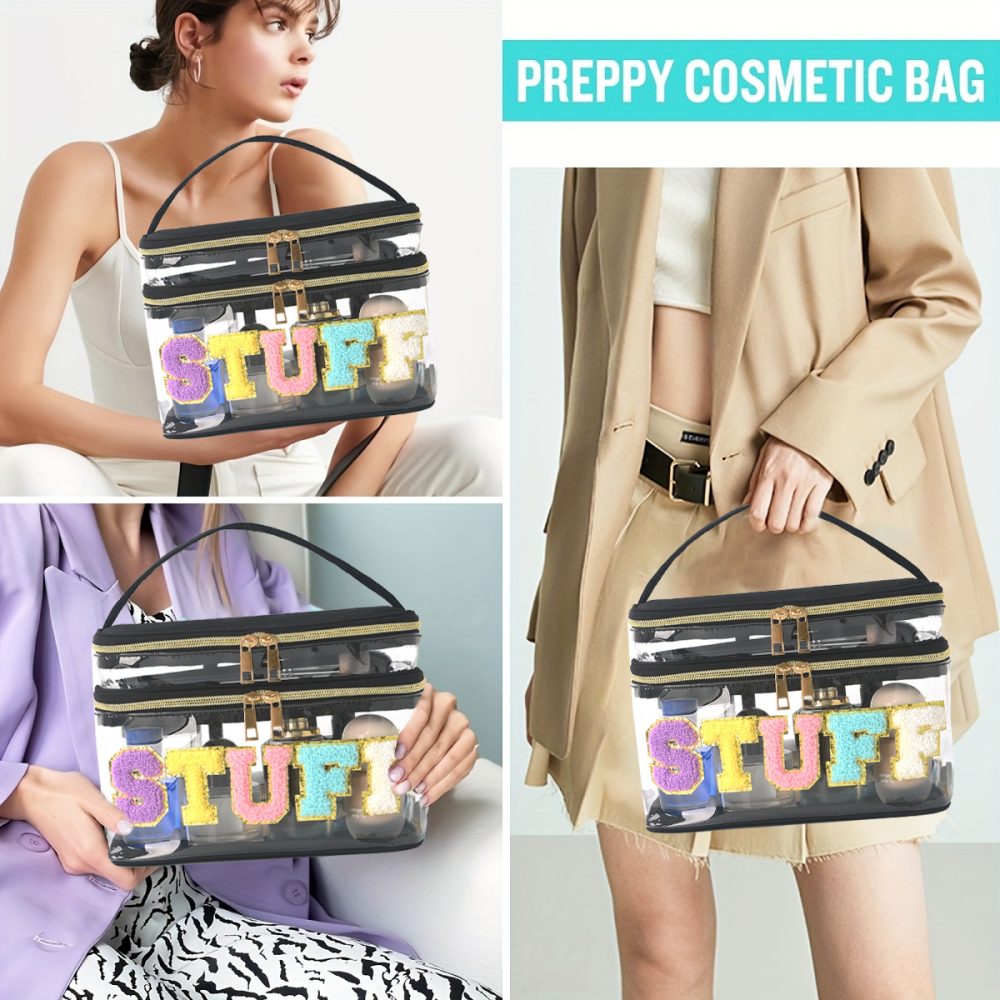 clear toiletry bag with zipper