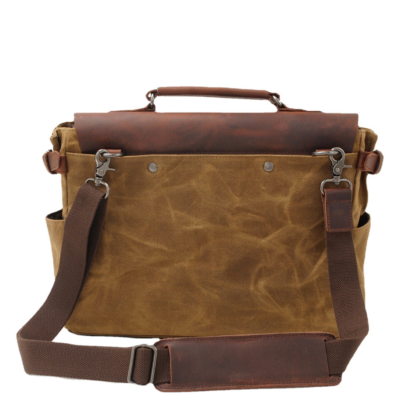 Leather canvas briefcase bag for men or unisex - Image 4