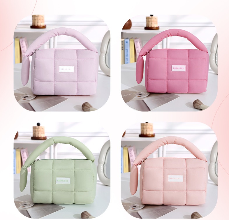 Quilted makeup bag quilted floral makeup bag - Image 3