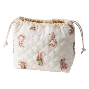 Small cosmetic bag drawstring makeup bags mini quilted make-up pouch