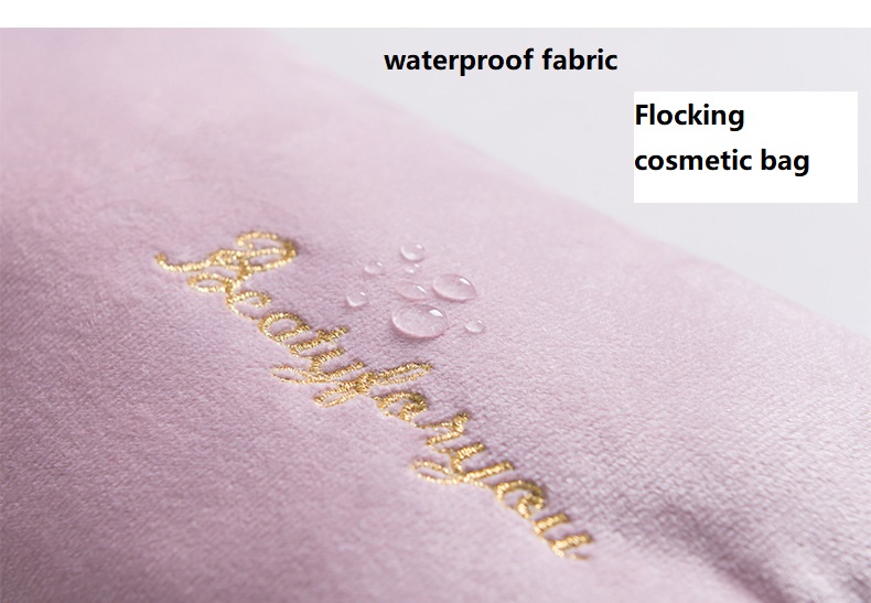 waterproof flocking make-up bag