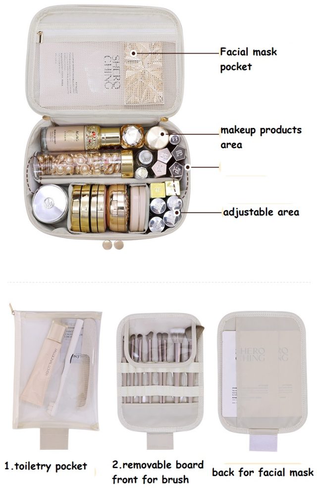 removable pocket for toiletry and brush holder,facial mask