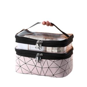 Large pvc plastic cosmetic bag for travel