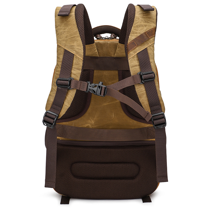 China factory cowhide camera backpack for Canon camera - Image 5